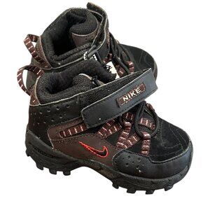 Nike ACG Baby Boy Boots Sz 5C Black Brown Velcro Traction High Top Hiking Shoe